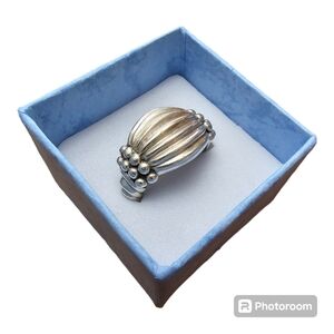 Vintage 925 Sterling Silver Ornate Dome Ring Size 6